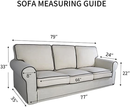 PureFit Reversible Quilted Sofa Cover, Water Resistant Slipcover Furniture Protector, Washable Couch Cover with Non Slip and Elastic Straps for Kids, Dogs, Pets (Sofa, Light Gray/Light Gray)