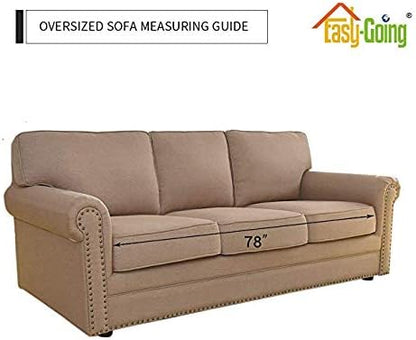 Easy-Going Reversible Oversized Couch Cover for 3 Cushion Couch Sofa Cover for Dogs Water Resistant Furniture Protector Cover with Foam Sticks for Pet (Oversized Sofa, Chocolate/Chocolate)
