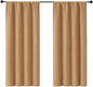 Simplebrand Ava Taupe Blackout Curtains for Bedroom 63 Inch Length 2 Panels Set, Solid Thermal Insulated Energy Saving Rod Pocket Window Treatment Curtains Blackout Drapes, W40 x L63 Inch, Taupe