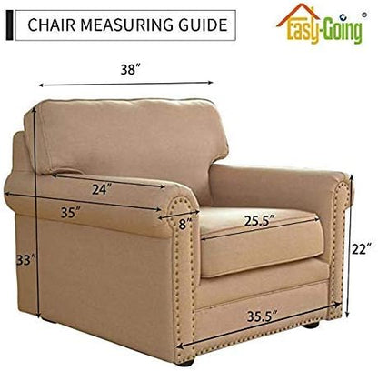 Easy-Going Chair Sofa Slipcover Reversible Sofa Cover Water Resistant Couch Cover Furniture Protector Cover with Elastic Straps for Pets Kids Children Dog Cat (Chair, Light Gray/Ivory)