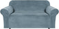 H.VERSAILTEX Stretch Velvet Loveseat Covers for 2 Cushion Couch Covers for Living Room Sofa Covers Slipcovers with Non Slip Straps Bottom, Ultra Thick Comfy Velour (Width 58"-72", Stone Blue)