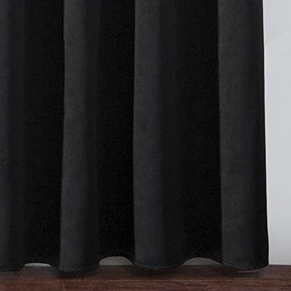 LEMOMO Black Thermal Blackout Curtains/52 x 45 Inch/Set of 2 Panels Room Darkening Curtains