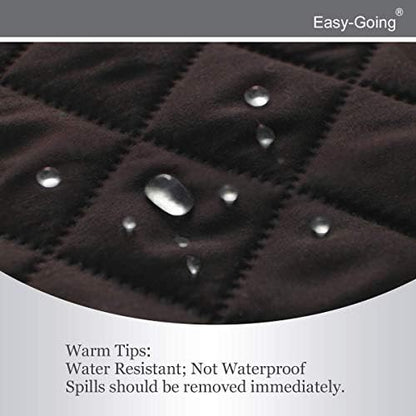 Easy-Going 4 Seater Sofa Slipcover Reversible Sofa Cover Water Resistant Couch Cover with Foam Sticks Elastic Straps Furniture Protector for Pets Children Dog Cat (XX-Large, Chocolate/Beige)