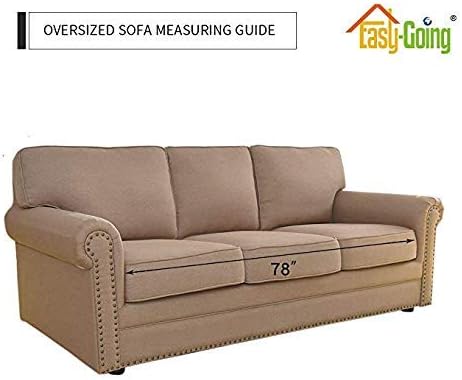 Easy-Going Reversible Oversized Couch Cover for 3 Cushion Couch Sofa Cover for Dogs Water Resistant Furniture Protector Cover with Foam Sticks for Pet Cat (Oversized Sofa, Cyan/Ivory)