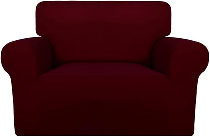 PureFit Super Stretch Sofa Slipcover – Spandex Non Slip Soft Couch Sofa Cover, Washable Furniture Protector with Non Skid Foam and Elastic Bottom for Kids, Pets (Oversized, Wine)
