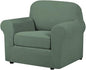 H.VERSAILTEX 2-Pieces Armchair Cover Chair Slipcovers with Arms Furniture Protector Cover Fit Armchair Width Up to 47 Inch, Jacquard Spandex Couch Covers Armchair Slipcover - Loden Frost, Chair