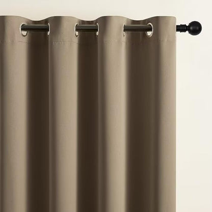 Joydeco Blackout Curtains for Bedroom 108 inch Long 2 Panels, Thermal Insulated Room Darkening Curtains with Grommets, Soft Window Drapes for Living Room (W52 x L108 Inch, Khaki)