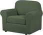 H.VERSAILTEX 2-Pieces Armchair Cover Chair Slipcovers with Arms Furniture Protector Cover Fit Armchair Width Up to 47 Inch, Jacquard Spandex Couch Covers Armchair Slipcover - Bronze Green, Chair