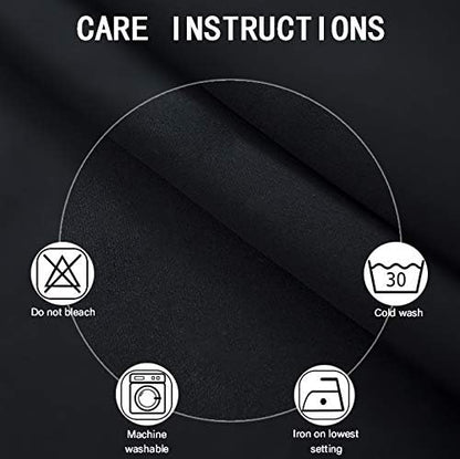 LEMOMO Black Blackout Curtains 52 x 63 Inch Length/Set of 2 Curtain Panels/Thermal Insulated Room Darkening Curtains for Bedroom and Living Room