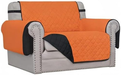 Easy-Going Oversized Chair Sofa Slipcover Reversible Sofa Cover Water Resistant Couch Cover Furniture Protector Cover with Elastic Straps for Pets Dog (Oversized Chair, Orange/Black)