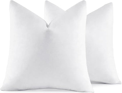 MIULEE 30x30 Pillow Inserts,Set of 2 Down Feather Throw Pillows for Couch Sofa Bed, Decorative Fluffy Throw Pillow Inserts Cotton Fabric,White