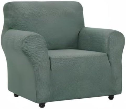 ZNSAYOTX Super Stretch Chair Slipcover Universal Sofa Chair Covers for Living Room Dogs Pet Furniture Protector Spandex Armchair Slipcovers with Anti Slip Foam Sticks (Pea Green, Chair)