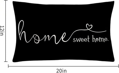 MFGNEH Farmhouse Pillow Covers, 12x20 Inch - Home Decorative Throw Pillow Case, Housewarming Gift, Black