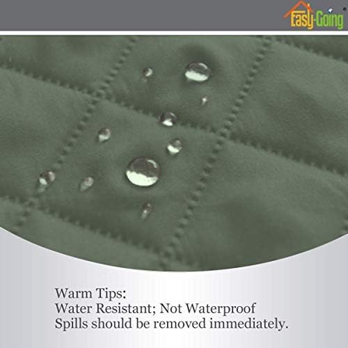 Easy-Going 4 Seater Sofa Slipcover Reversible Sofa Cover Water Resistant Couch Cover with Foam Sticks Elastic Straps Furniture Protector for Pets Children Dog Cat (XX-Large, Greyish Green/Beige)