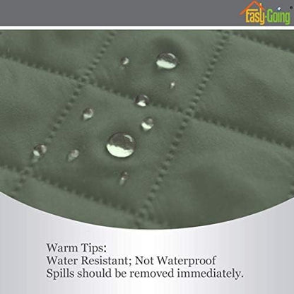 Easy-Going 4 Seater Sofa Slipcover Reversible Sofa Cover Water Resistant Couch Cover with Foam Sticks Elastic Straps Furniture Protector for Pets Children Dog Cat (XX-Large, Greyish Green/Beige)