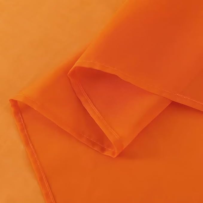 SpaceDresser Basic Rod Pocket Sheer Voile Window Curtain Panels Orange 1 Pair 2 Panels 52 Width 36 Inch Long for Kitchen Bedroom Children Living Room Yard（Orange, 52W x 36L）