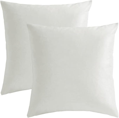 GIGIZAZA Decorative Throw Pillow Covers 16x16,Set of 2 White Square Couch Pillow Covers,Velvet Sofa Boho Cushion Pillows