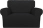 PureFit Super Stretch Sofa Slipcover – Spandex Non Slip Soft Couch Sofa Cover, Washable Furniture Protector with Non Skid Foam and Elastic Bottom for Kids, Pets (Oversized, Black)