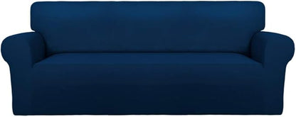 PureFit Super Stretch Sofa Slipcover – Spandex Non Slip Soft Couch Sofa Cover, Washable Furniture Protector with Non Skid Foam and Elastic Bottom for Kids, Pets （Oversized Sofa, Navy）
