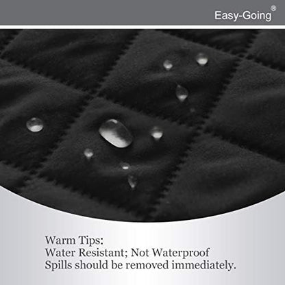 Easy-Going 4 Seater Sofa Slipcover Reversible Sofa Cover Water Resistant Couch Cover with Foam Sticks Elastic Straps Furniture Protector for Pets Children Dog Cat (XX-Large, Black/Beige)