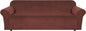 H.VERSAILTEX Stretch Velvet Sofa Covers Large Couch Covers Furniture Protector Soft with Non Slip Elastic Bottom, Feature Thick Comfy Rich Velour (Extra Large Sofa 98"-105", Burnt Brick)