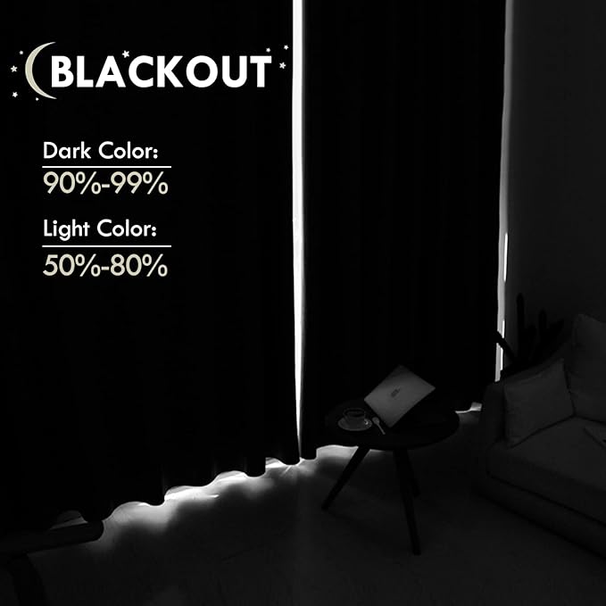 DWCN Blackout Curtains Room Darkening Thermal Insulated Bedroom Curtains Window Curtain Panels, 38 x 63 inches Long, Set of 2 Yellow Rod Pocket Drapes
