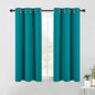 NICETOWN ROM Darkening Curtains 54 inch Length 2 Panels, Thermal Insulated Grommet Blackout Curtains for Modern Casual Elegant Bedroom Kids Room Theme Decoration (Peacock Teal, 2 Pieces, W42)
