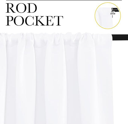 NICETOWN RV Curtains for Camper Windows, White Curtains for Kitchen Window, Home Decoration Light Filtering Drapes for Small Window (29" Wide by 20" Long, 1 Pair)