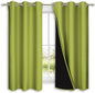 NICETOWN 100% Blackout Curtains 54 inches Long, Fresh Green, 1 Pair, 42 inches Width Each Panel, Double-Deck Completely Blackout Window Treatment Thermal Insulated Lined Drapes for Small Window