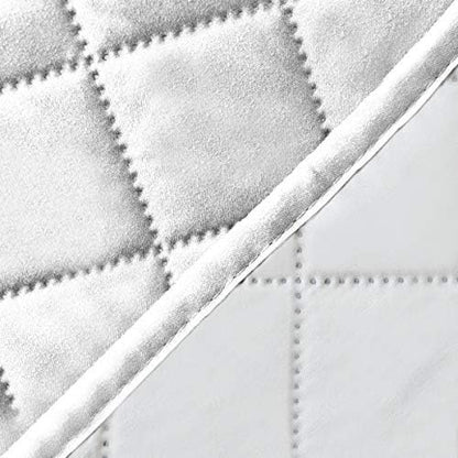 Easy-Going 4 Seater Sofa Slipcover Reversible Sofa Cover Water Resistant Couch Cover with Foam Sticks Elastic Straps Furniture Protector for Pets Children Dog Cat (XX-Large, White/White)