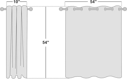 NICETOWN Bedroom Sheer Curtains 54 inch Length - Grommet Top Voile Textured Window Curtains Light and Airy Drapes for Cafe/Loft/Nursery (W54 x L54, 1 Pair, White)