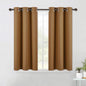 NICETOWN Sleek Blackout Curtains 45 inches Length for Small Windows, Noise Reducing and Block Draft Panels for Door Doorway Laundry Office Luxury Decor Theme (2 Panels, Gold Brown, W42 x L45 -Inch)