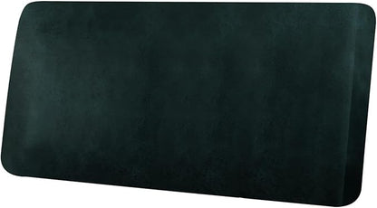 Leather Look Couch Cushion Covers Sofa Seat Slipcovers Sets Couches Furniture Protector for Sectional Armchair Loveseat Pets Kids Stretch Spandex Fabric (1 Cushion Loveseat, Dark Green)