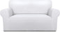 PureFit Super Stretch Sofa Slipcover – Spandex Non Slip Soft Couch Sofa Cover, Washable Furniture Protector with Non Skid Foam and Elastic Bottom for Kids, Pets （Loveseat, White