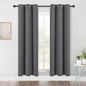 NICETOWN Bedroom Blackout Draperies Panels, Three Pass Microfiber Noise Reducing Thermal Insulated Solid Ring Top Window Curtains (Two Panels, 42 x 72 Inch, Gray)