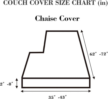Sofa Covers Couch Covers for Sofa Pet Friendly Couch Cushion Covers Universal Sofa Covers Washable Stretch Slipcovers for Sectional Sofa (Texture Ivory White,Chaise Cover)