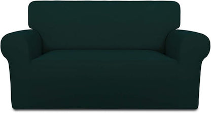 PureFit Super Stretch Sofa Slipcover – Spandex Non Slip Soft Couch Sofa Cover, Washable Furniture Protector with Non Skid Foam and Elastic Bottom for Kids, Pets （Loveseat, Deep Teal）