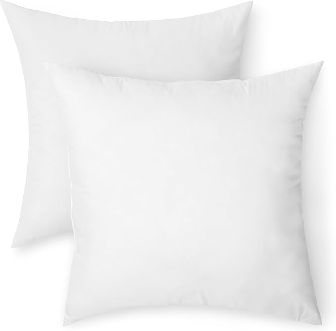 Amazon Basics Square Hypoallergenic Pillow Insert, Sofa Bed Couch Decorative Stuffer, 26", 2 Pack