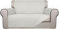 PureFit Reversible Quilted Sofa Cover, Water Resistant Slipcover Furniture Protector, Washable Couch Cover with Non Slip and Elastic Straps for Kids, Dogs, Pets (Loveseat, Ivory/Ivory)