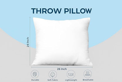 Utopia Bedding Throw Pillows Insert (Pack of 4, White) - 26 x 26 Inches Bed and Couch Pillows - Indoor Decorative Pillow