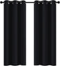 Yakamok 72 Inch Long Blackout Curtains for Bedroom, Thermal Insulated Room Darkening Black Curtains, Light Blocking Blackout Drapes for Living Room- 2 Panels, 42 Inch Width