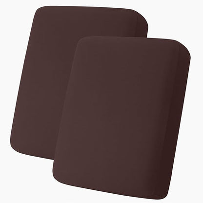 hyha Milk Silk Couch Cushion Covers, Soft Magic Sofa Covers Washable for 2 Cushion Couch, Stretch Sectional Outdoor Cushion Covers for Patio Furniture with Elastic Bottom(2 Packs, Chocolate)