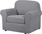 H.VERSAILTEX 2-Pieces Armchair Cover Chair Slipcovers with Arms Furniture Protector Cover Fit Armchair Width Up to 47 Inch, Jacquard Spandex Couch Covers Armchair Slipcover - Dove, Chair