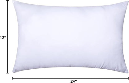 MIULEE Throw Pillow Insert Premium Pillow Stuffer Sham Rectangle for Decorative Cushion Bed Couch Sofa 12x24 Inch