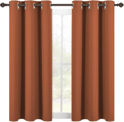 NICETOWN Modern Blackout Curtains Noise Reducing, Thermal Insulated and Privacy Room Darkening Drape Panels for Boy's Guest Room Door Small Window (Burnt Orange, 2 Panels, W42 x L54 -Inch)