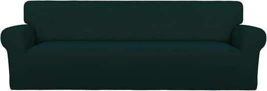 PureFit Super Stretch 4 Seater Sofa Slipcover – Spandex Non Slip Soft Couch Sofa Cover, Washable Furniture Protector with Non Skid Foam and Elastic Bottom for Kids, Pets （XX Large, Deep Teal）