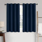 MIULEE Linen Textured Curtains for Bedroom Solid 100% Blackout Thermal Insulated Midnight Blue Grommet Room Darkening Curtains & Drapes Luxury Decor for Living Room Nursery 52 x 63 Inch (2 Panels)