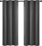 Yakamok Blackout Curtains for Bedroom, Thermal Insulated Room Darkening Curtains, Light Blocking Blackout Drapes for Living Room- 2 Panels,42x72 Inch, Charcoal Grey