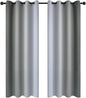 Yakamok Gray and Greyish White Thermal Insulated Grommet Light Blocking Window Drapes,Room Darkening Gradient Color Ombre Curtains for Bedroom (52W x 72L / 2 Panels, One Pair)