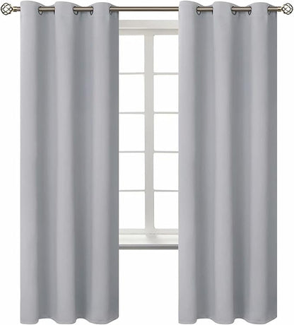 BGment Room Darkening Curtains 72 Inches Long - Grommet Thermal Insulated Drapes Window Treatment Curtains for Bedroom, 2 Panels, 42 x 72 Inch, Light Grey